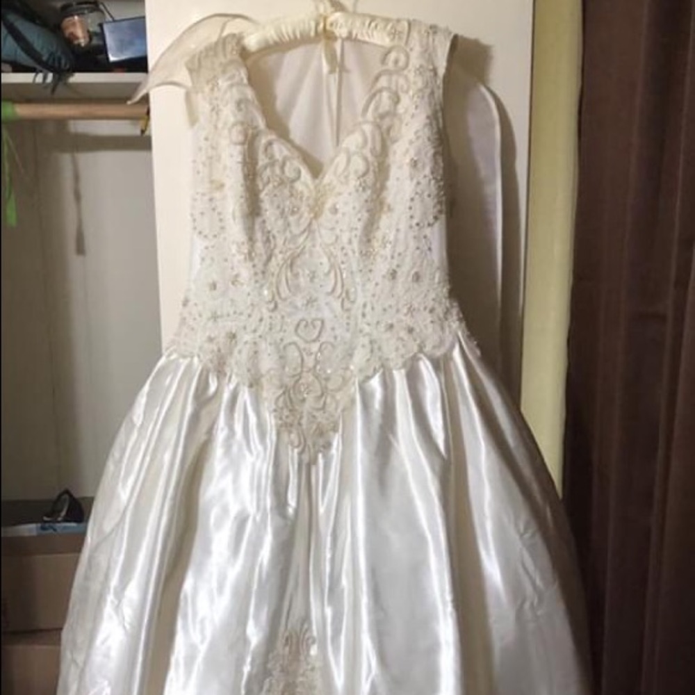 Wedding dress and veil